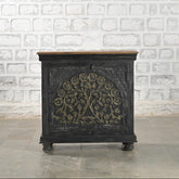 Indian Solid Wood Hand Carved Cabinet Black